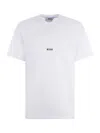 Msgm Cotton T-shirt With Front Printed Logo In White