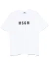 Msgm Logo-print Cotton T-shirt Clothing In White
