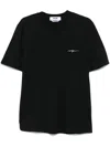 Msgm Logo Crew Neck Cotton T-shirt In Black