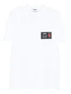 Msgm Cotton T-shirt With Front Printed Logo In White