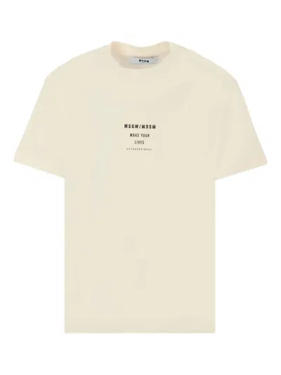 Msgm Kids' Cotton T-shirt With Print
