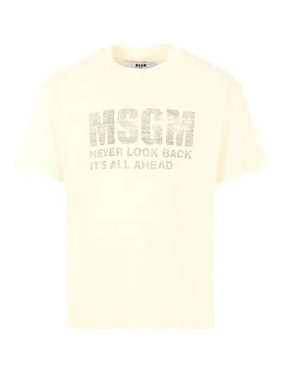 Msgm Kids' Cotton T-shirt With Print