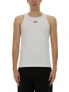 Msgm Logo Ribbed Fitted Tank Top