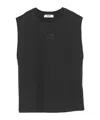 Msgm Cotton Tank Top In Black