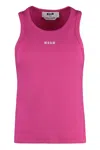 Msgm Tops With Logo In Fuchsia