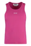 Msgm Tops With Logo In Fuchsia