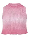 Msgm Cotton Top In Pink