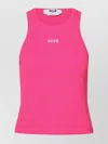Msgm Embroidered-logo Ribbed Tank Top