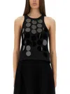 Msgm Cotton Racerback Tops With Round Disc Embellishments