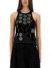 Msgm Black Top With Maxi Paillettes
