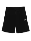 Msgm Cotton Track Shorts In Black
