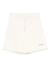 Msgm Cotton Track Shorts In Neutrals