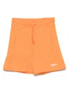 Msgm Cotton Track Shorts In Orange