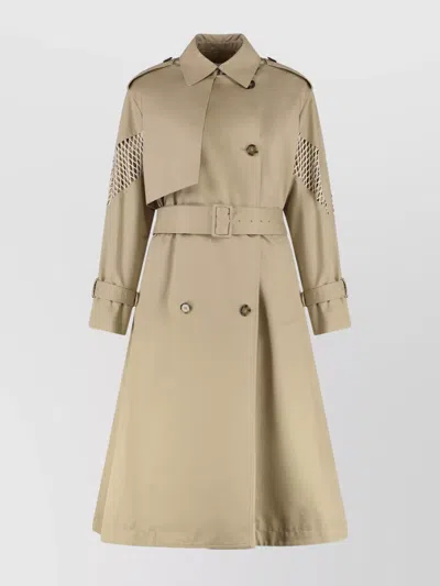 Msgm Cotton Trench Coat With Belted Waist