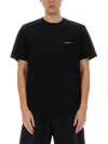 Msgm Logo Crew Neck Cotton T-shirt In Black