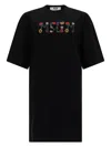 Msgm Cotton T-shirt Dress In Black