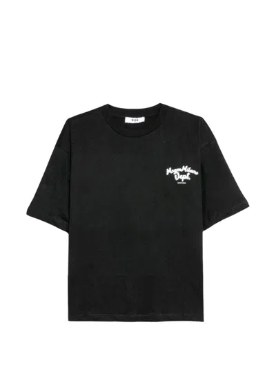 MSGM COTTON T-SHIRT WITH LOGO