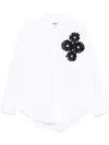 Msgm Cotton White Shirt With Front Detail In White