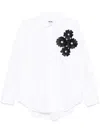 Msgm Cotton White Shirt With Front Detail In White