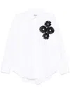Msgm Cotton White Shirt With Front Detail