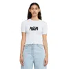 Msgm Logo-print Shirred T-shirt In White