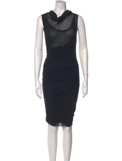 Pre-owned Msgm Cowl Neck Mini Dress In Black