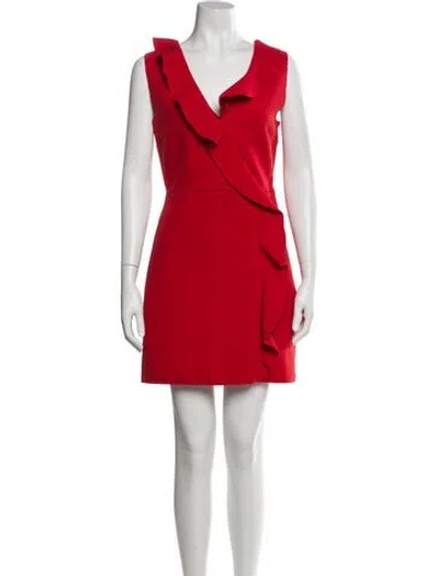 Pre-owned Msgm Cowl Neck Mini Dress In Red