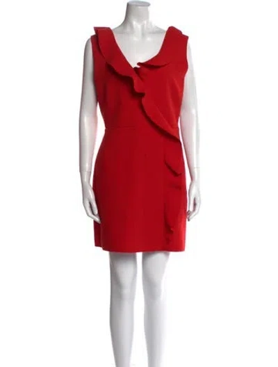 Pre-owned Msgm Cowl Neck Mini Dress In Red