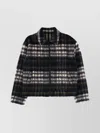 Msgm Cozy Plaid Long Sleeve Jacket In Black