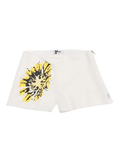 Msgm Kids' Cr Pe Shorts Girl In White