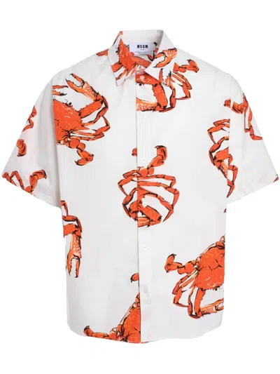 MSGM CRAB MOTIF SHIRT