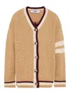 Msgm Sequin Cardigan In Brown
