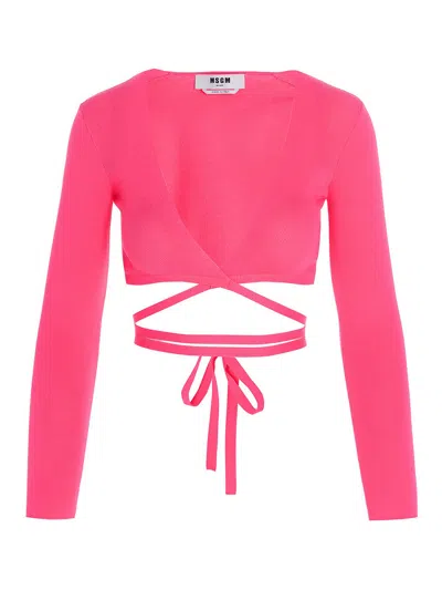 Msgm Top Cropped In Pink