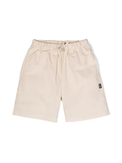 Msgm Kids' Parachute Cotton Bermuda Shorts In White