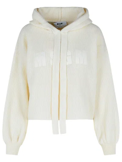 Msgm Cream Wool Blend Sweater