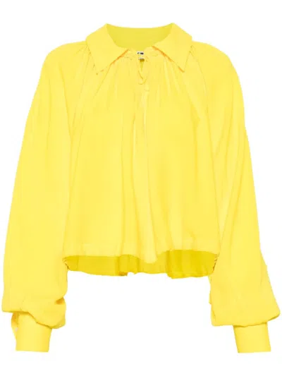 Msgm Crepe Blouse In Yellow