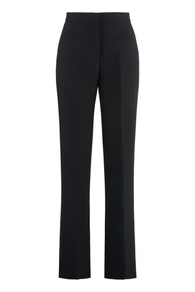 Msgm Crêpe Flared Trousers In Black