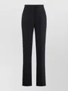 Msgm Crepe Tailored Trousers High Waist Straight Leg In Black