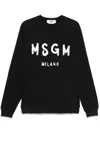 Msgm Cotton Sweatshirt In Black