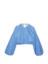 Msgm Crew-neck Blouse In Blue