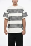 Msgm Crew-neck Cotton Jersey T-shirt With Mesh Details In White
