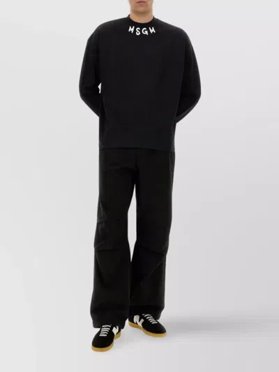 Msgm Crew Neck Cotton Sweatshirt