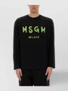 Msgm Crew Neck Cotton Sweatshirt