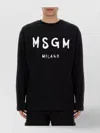 Msgm Logo Print Cotton Sweatshirt