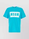 Msgm Crew Neck Cotton T-shirt In Blue