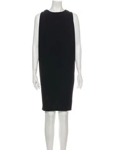Pre-owned Msgm Crew Neck Knee-length Dress In Black