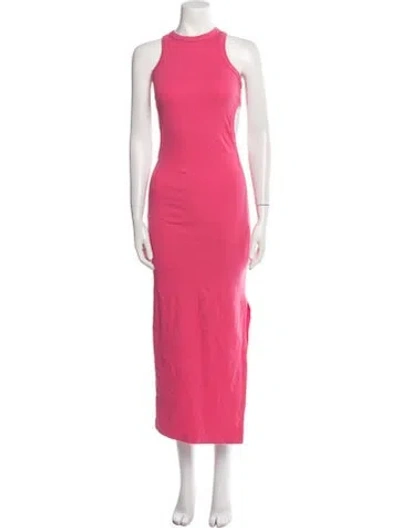 Pre-owned Msgm Crew Neck Knee-length Dress W/ Tags In Pink