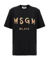 Msgm Logo-print Glitter T-shirt Dress In Black