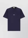 Msgm Crew Neck Logo T-shirt In Blue