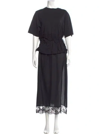 Pre-owned Msgm Crew Neck Long Dress In Black